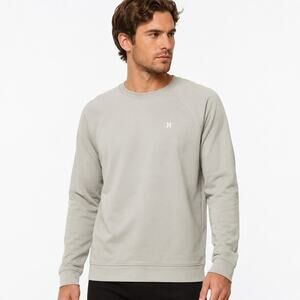 Hurley Sweatshirt Mens Medium Light Sage Green Raglan Crewneck Fleece Pullover